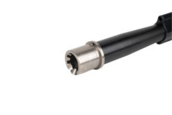 Chamber and feed ramp close-up on BA .338 ARC Hanson barrel with extended feed ramp