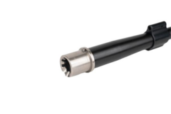 Chamber and feed ramp close-up on BA .338 ARC Hanson barrel with extended feed ramp