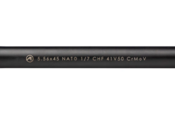 Aero Precision CHF 4150 CMV barrel marking close-up showing 5.56 NATO 1:7 text