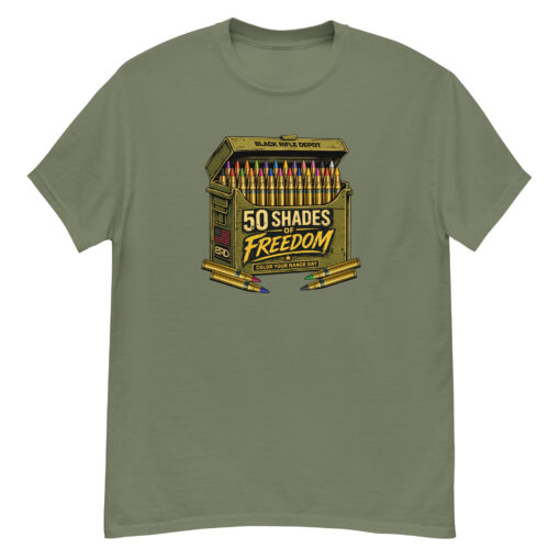 50 Shades of Freedom Classic Tee - Military Green, XL - Black Rifle Depot