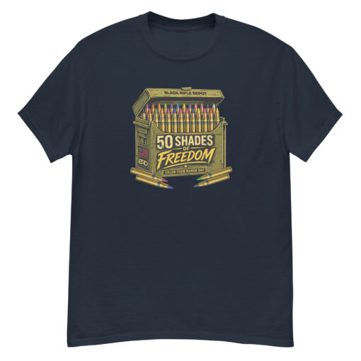 50 Shades of Freedom Classic Tee - Navy, XL - Black Rifle Depot