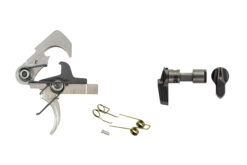 Dirty Bird curved nickel teflon trigger group bundled with black Radian Talon ambidextrous safety selector