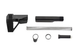 Black SBA5 pistol brace bundled with mil-spec carbine buffer kit for AR pistol builds