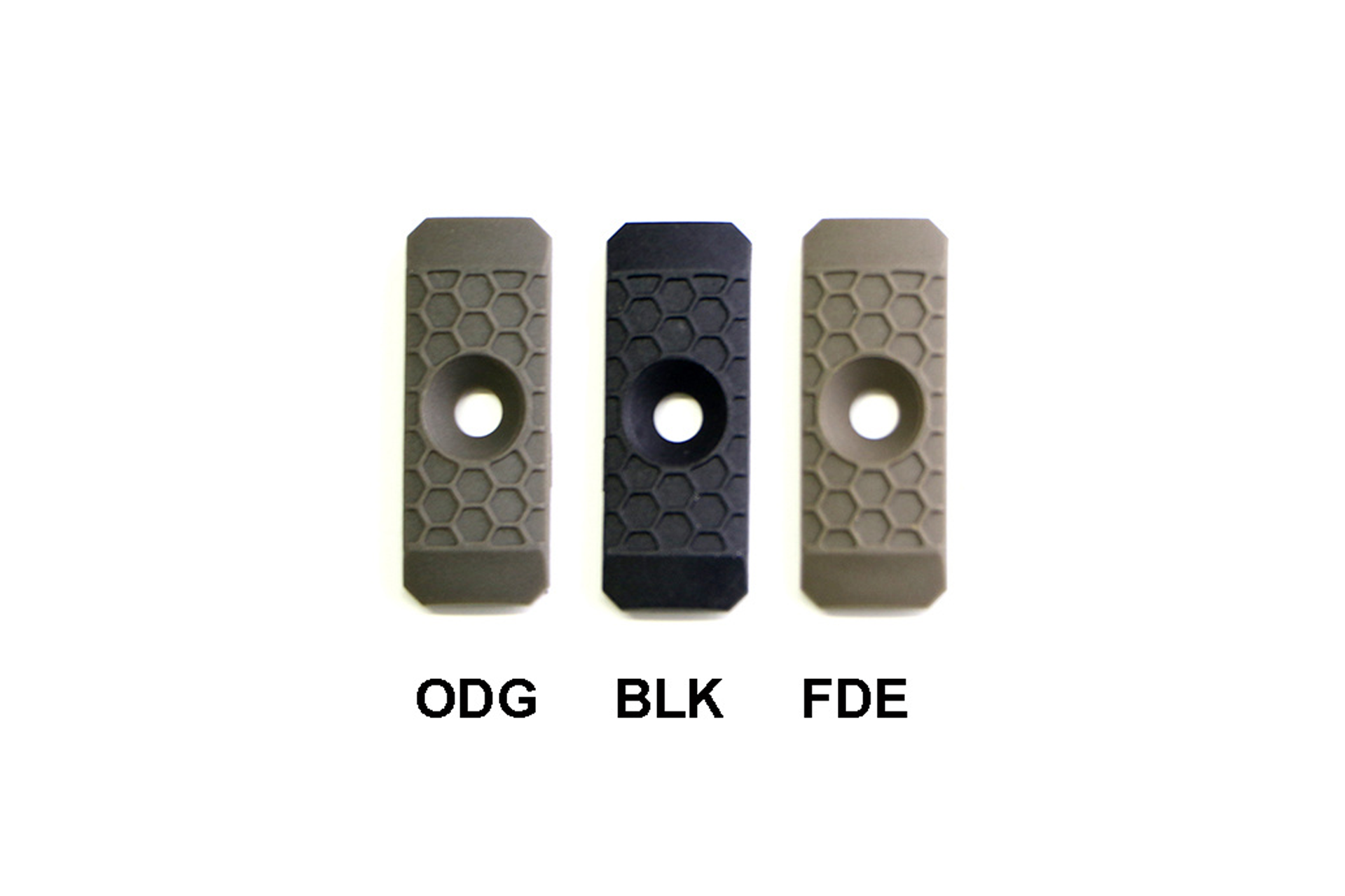 SLATEBLACK1SLOTCOVERS Slate Black Industries 1-slot M-LOK Slate Panels three-pack with textured polymer grip surface in Black, FDE, or OD Green colors