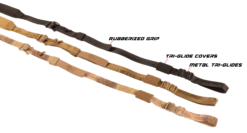 VTAC Wide Padded Sling Upgrade with rubber pull tab, metal hardware, and padded quick-adjust design, available colors pictured
