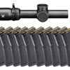 Vortex Venom 1-6x24 LPVO bundled with ten black Magpul PMAG MOE 30-round AR-15 magazines