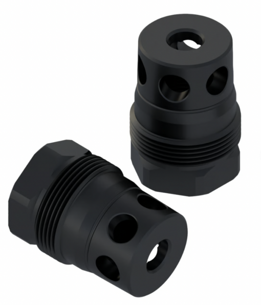 Comstock Armory Recessed Micro 22 Cal Muzzle Brake - 1/2x28 - Black Rifle Depot