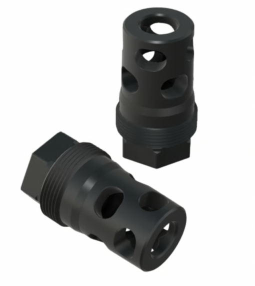 Comstock Armory Compact 9mm Muzzle Brake - 1/2x28 - Black Rifle Depot