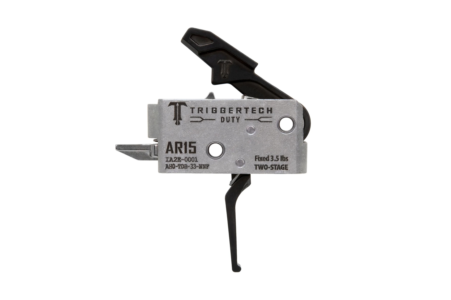 37328---AHO-TDB-33-NNF TriggerTech AR15 Two-Stage Duty Trigger with flat black lever and fixed 3.5 lb pull